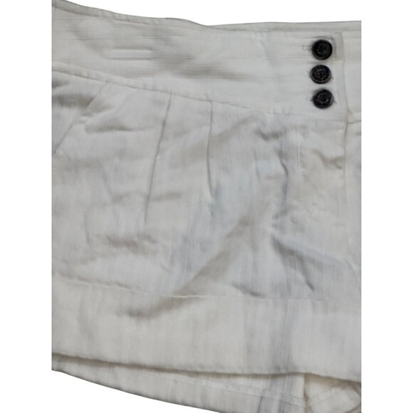 Vintage Y2K Xoxo Womens White Linen Blend High-Waisted Shorts Size 11/12 W/ Butt - Picture 2 of 4